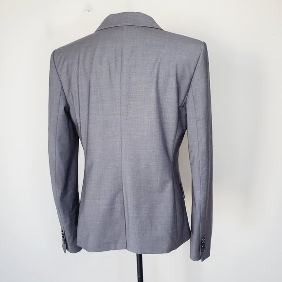 Ann Taylor Blazer Classic Wool Work Career Business Grey 8 - Picture 6 of 12